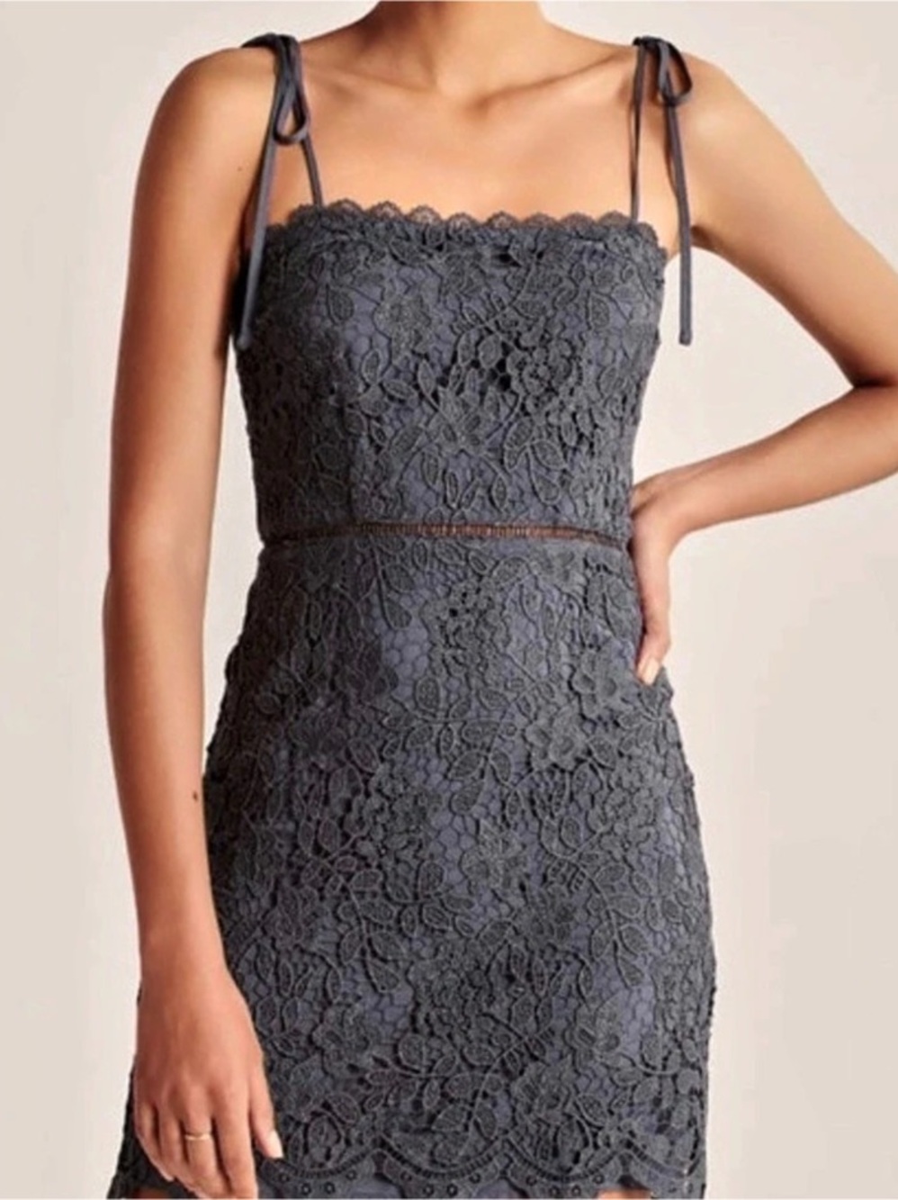 Lace Mini Dress in Gray Like New